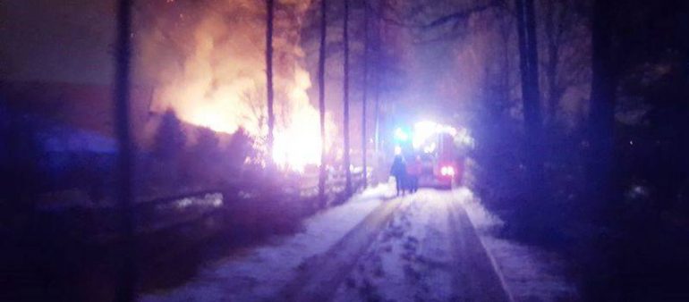 Pożar zabudowań gospodarczych – 6.01.2017r – ul. Jamnicka Nowy Sącz
